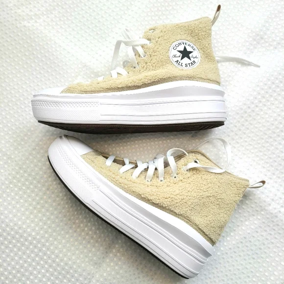 Rare Sherpa-Clad Converse Platform - Picture 1 of 13